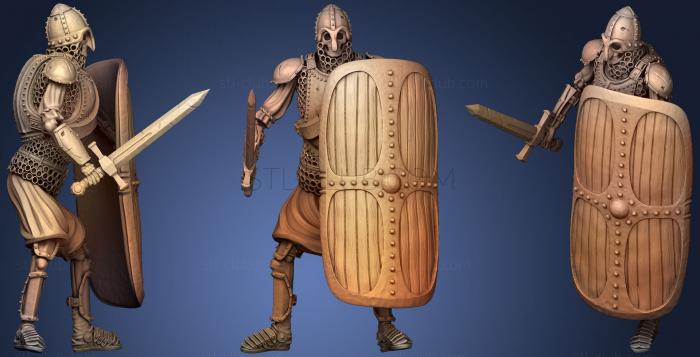 Skeleton Axe   Sword + Square Shield   Idle Pose