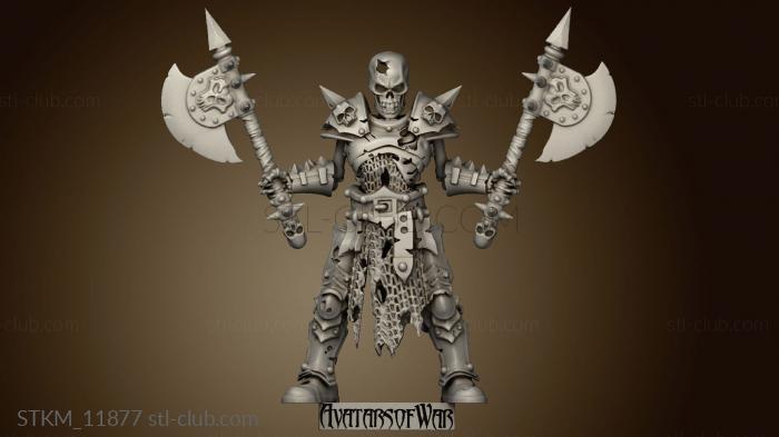 3D model skeleton champion axes (STL)