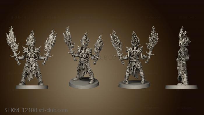 3D model skeleton champion fire swords (STL)