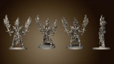 3D model skeleton champion fire swords (STL)