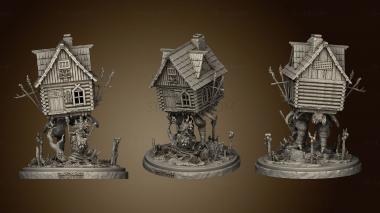 3D model Baba Yaga Hut wall back (STL)