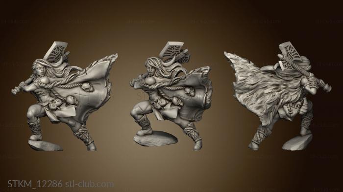 3D model Barbarian Tribe Axe Battlemaster Boar Totem (STL)