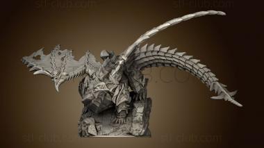 3D model cursed dragon vs dragon (STL)