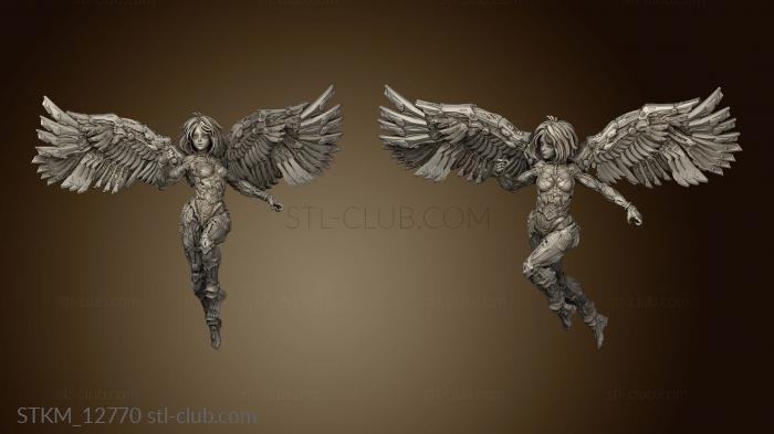 3D model Cyborg Angel Diorama One Wings (STL)