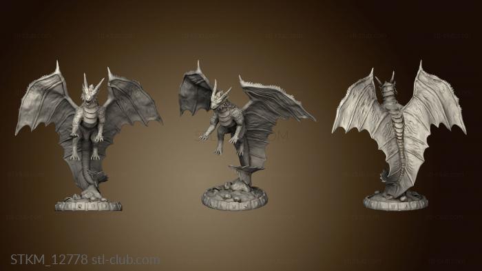 3D model Cursed Forge Adult Copper Dragon Flying Huge copper dragon (STL)