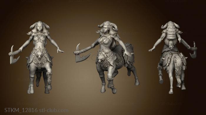 3D model Elven Grace Centaur Female Axe (STL)