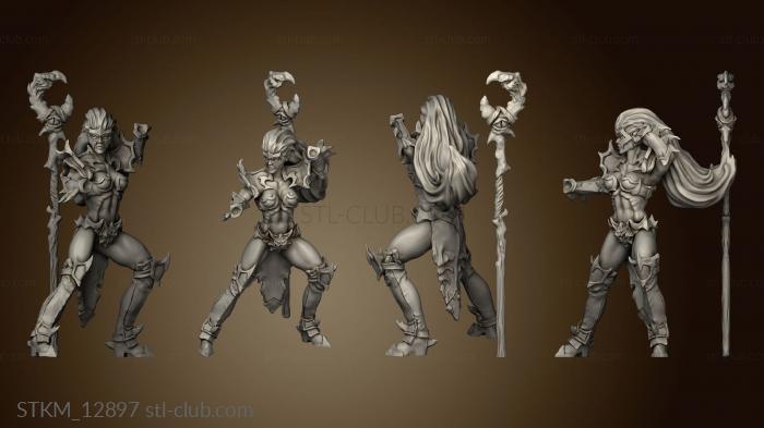 3D model Dark Elves Modular Bodies Elf Fighting (STL)