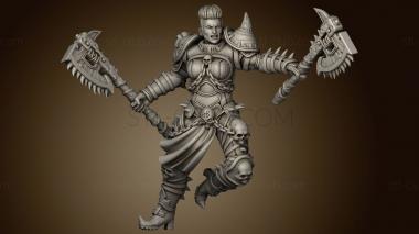 3D model Female Chaos Khorne Berzerker Ragnarok Berserker Warrior (STL)