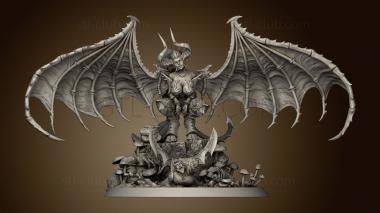 3D model Drow Greater Demonic Valkyrie Includes Pinup var (STL)