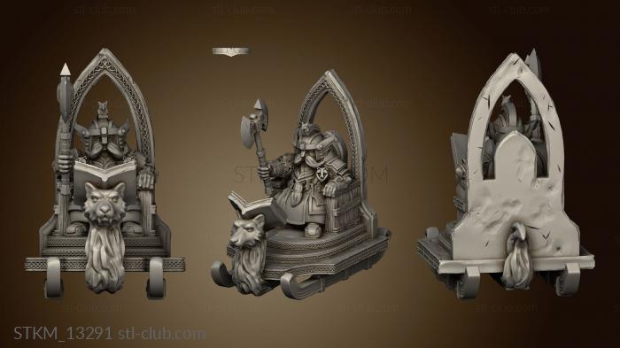 3D model Dw King Sitting on Throne GreatAxe (STL)