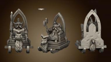 3D model Dw King Sitting on Throne GreatAxe (STL)