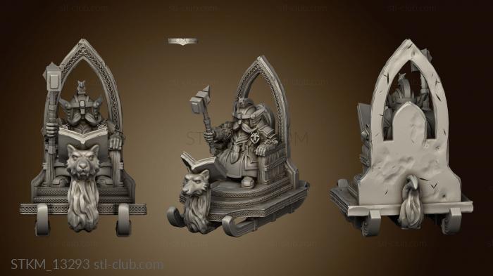 3D model Dw King Sitting on Throne GreatAxe (STL)