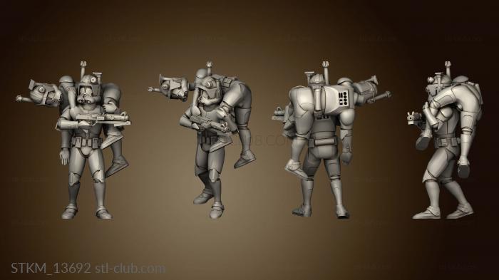 3D model Genetically Engineered Trooper Squad Clone Carrying Wounded (STL)