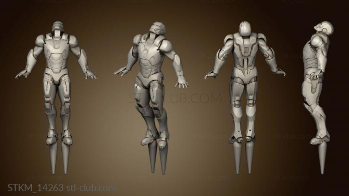 3D model Iron Man Figures For Marvel Crisis Protocol Man Flying JETS (STL)