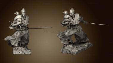 3D model Lone Wolf Samurai Baby And Sword (STL)