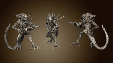 3D model NINE SYNTH ALIENS SYNTHETIC ALIEN DEADLY BASIC TROOP NAME KEY WHITE (STL)