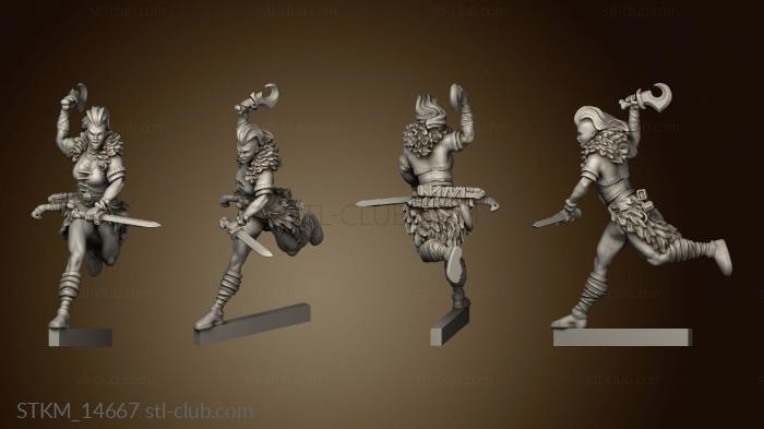 3D model Melee Dan Kelly Adventurers Guild Female Barbarian (STL)