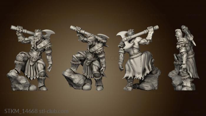 3D model Melee Dan Kelly Adventurers Guild Male Barbarian Halforc (STL)