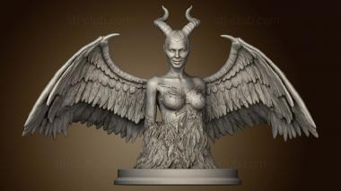 3D model maleficent princess evil paulienet wrapped horns wing (STL)