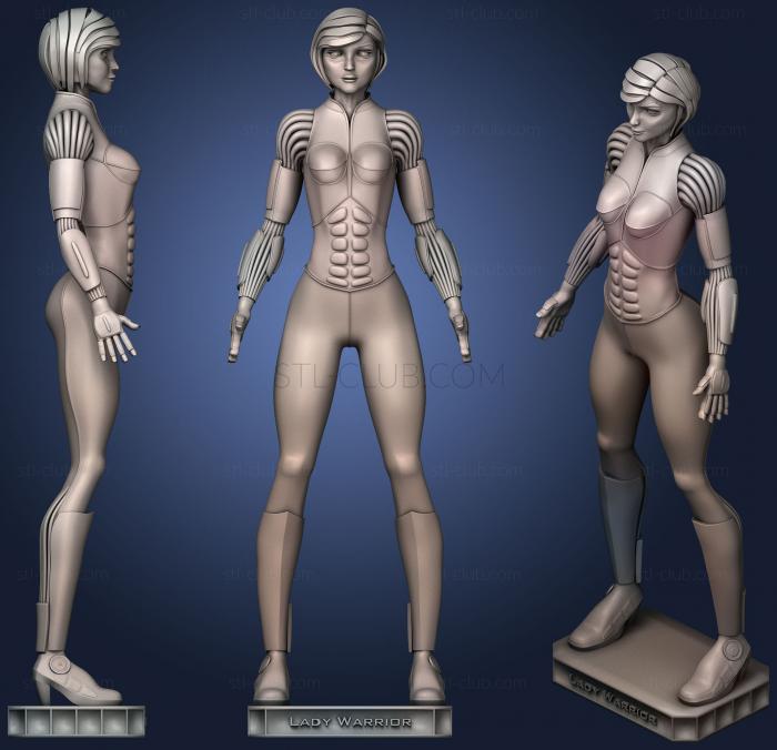 3D model Lady Warrior With Stand (STL)