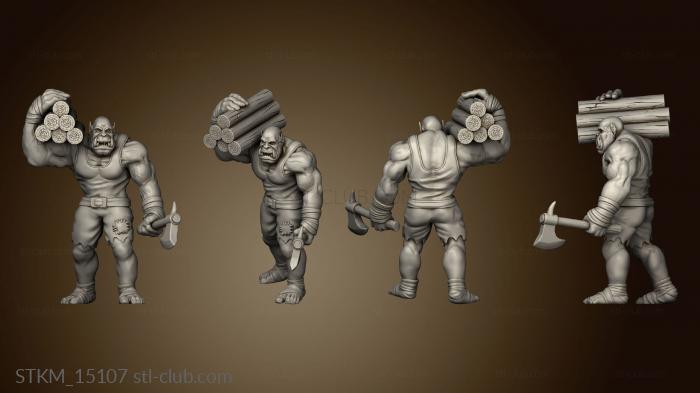 3D model Orc Tribe Forge Peon Woodworker wood worker (STL)