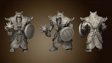 3D model Orc Tribe Forge Shaman mace shield attack (STL)