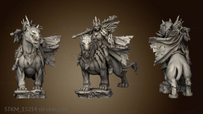 3D model Orc Queen Mounted on Beast (STL)