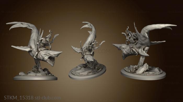 3D model Pirates Curse the Dead Seas Troops Mounted Gold Fools on Shark Fool (STL)