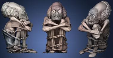 3D model sitting tied up old man (STL)