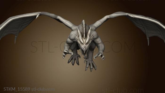 3D model Red Dragon Wyrmling Flying (STL)