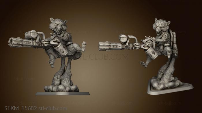 3D model Rocket Raccoon Figurine Assembly (STL)