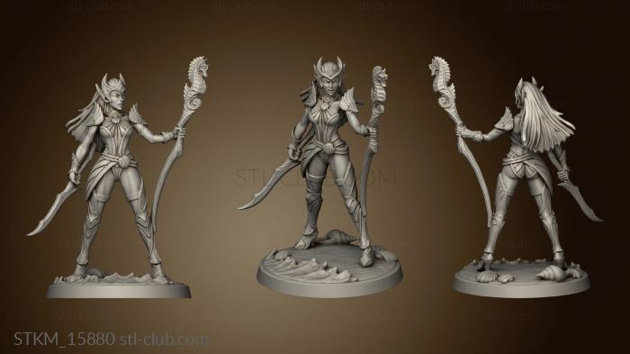 3D model Sea Elf Witch Warrior Mage Siren Corsair Cavalry (STL)