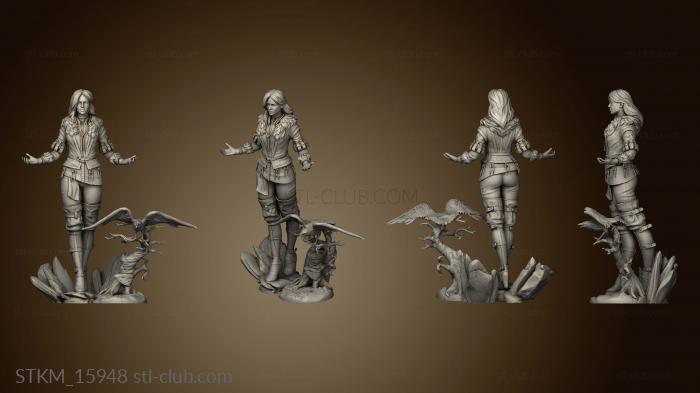 3D model Yennefer Figurine The Witcher out fire ball statue (STL)