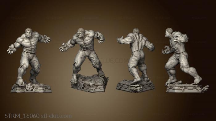 3D model Red Hulk and Statue (STL)