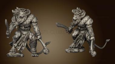 3D model The Lion Tower Adventurers Guild and Lions leonin barbarian (STL)