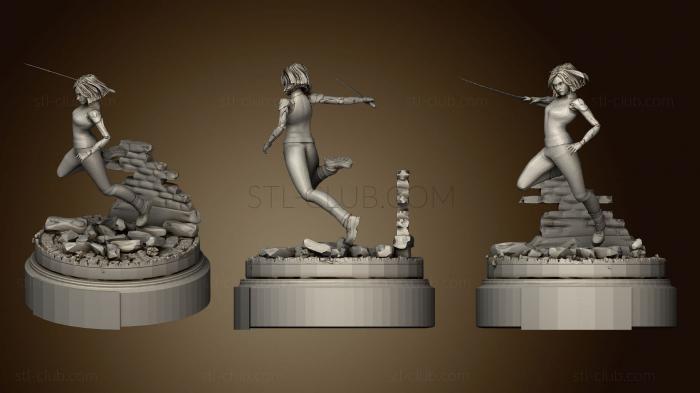 3D model alita on round podium (STL)