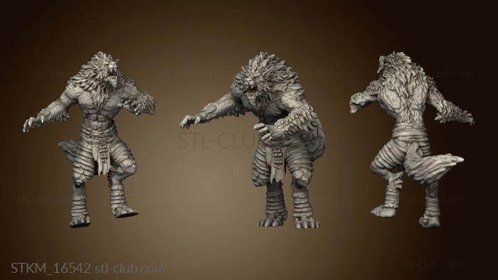 3D model Werewolf Warrior Attacking (STL)