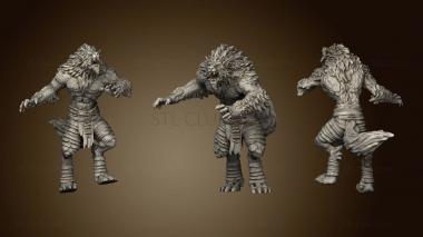 3D model Werewolf Warrior Attacking (STL)