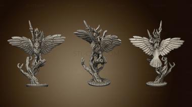 3D model Wood elf characters hawk rider hero (STL)