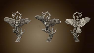 3D model Wood elf characters hawk rider sorceress (STL)