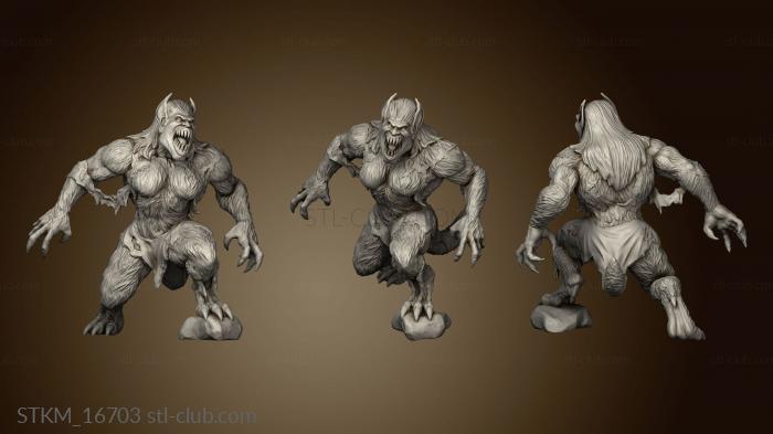 3D model Witcher Contract Female Werebeast (STL)