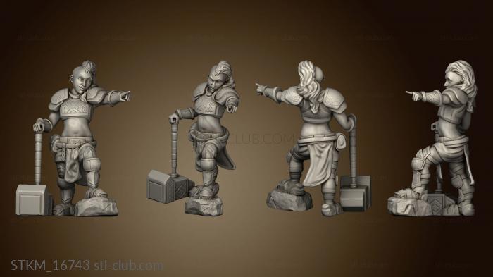 3D model Sons Midnight Dwarven War Maiden Posing (STL)