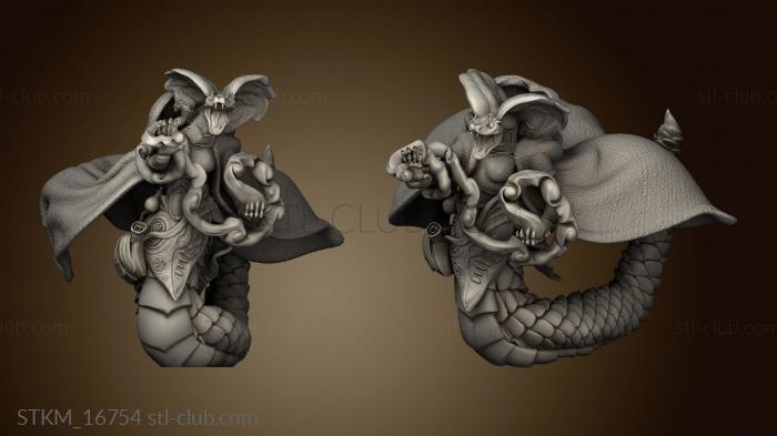 3D model Ruins Madness Serpentfolk Mage Attacking (STL)