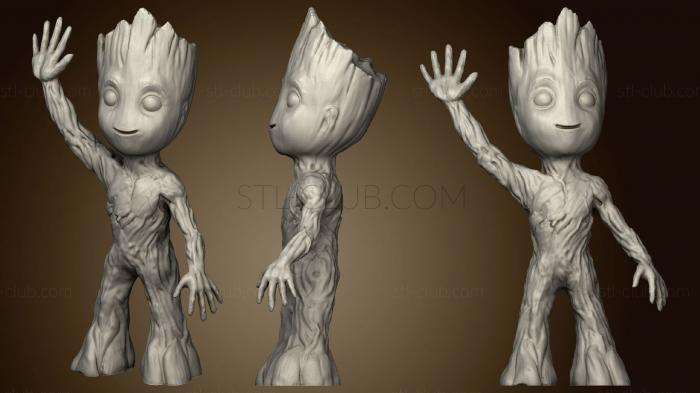 3D model Baby Groot Standing And Waving Without Base (STL)