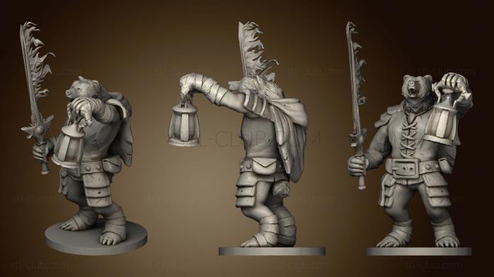 3D model Bearfolk Torch Warrior (STL)