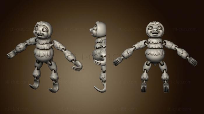 3D model cute flexi in place sloth (STL)