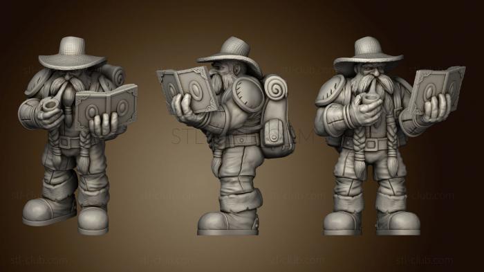 3D model Dwarf Archeologist with a Book (STL)