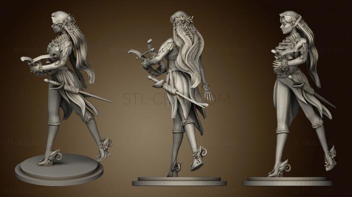 3D model Eladrin Elf bard D&D Pathfinder (STL)