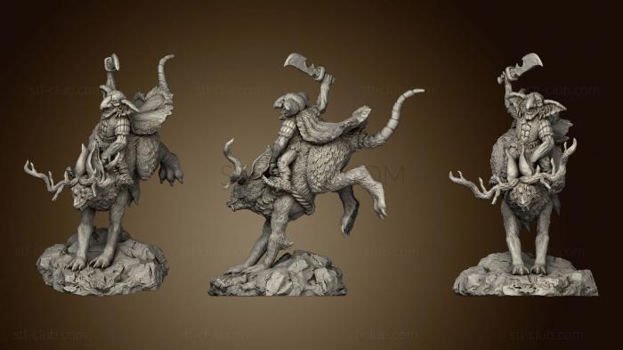 3D model Goblin Jackalope Rider 3 (STL)