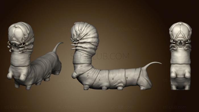 3D model Hawkmoth Caterpillar 2 (STL)